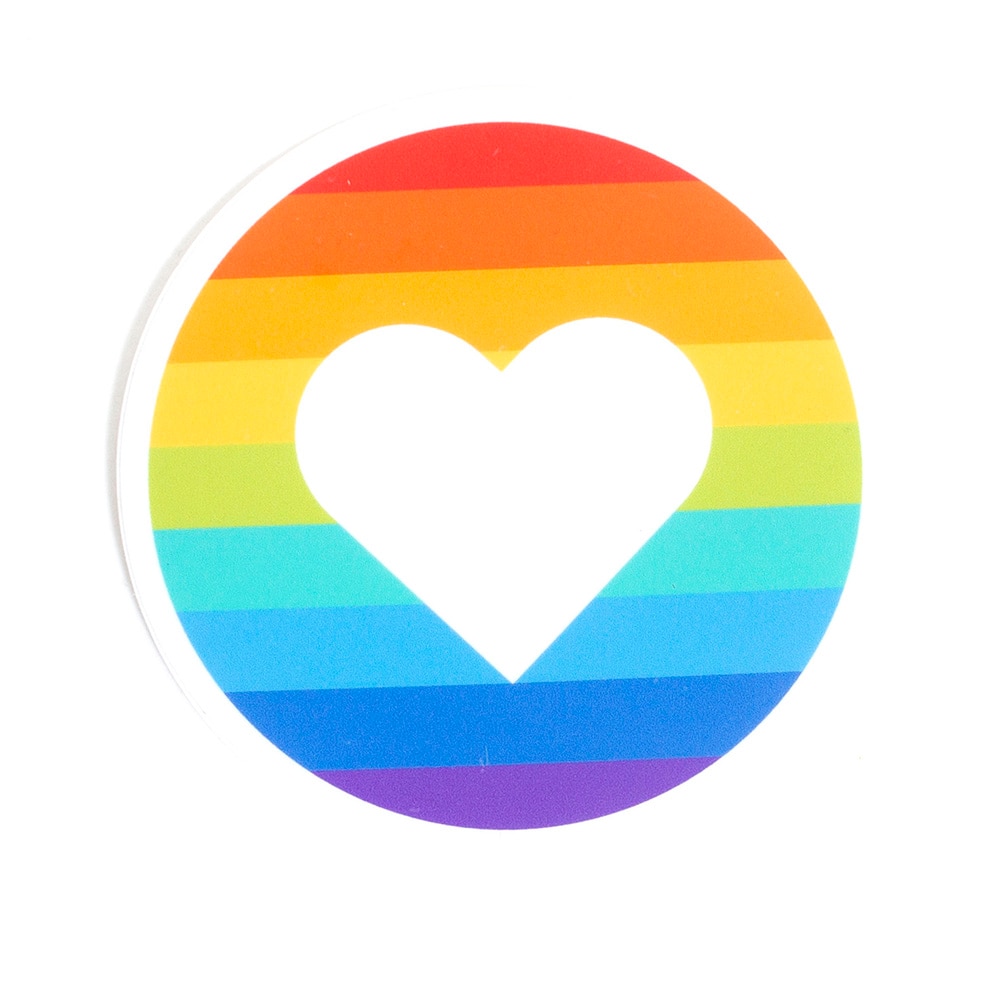 StickersNW, 3", Sticker, Rainbow Heart